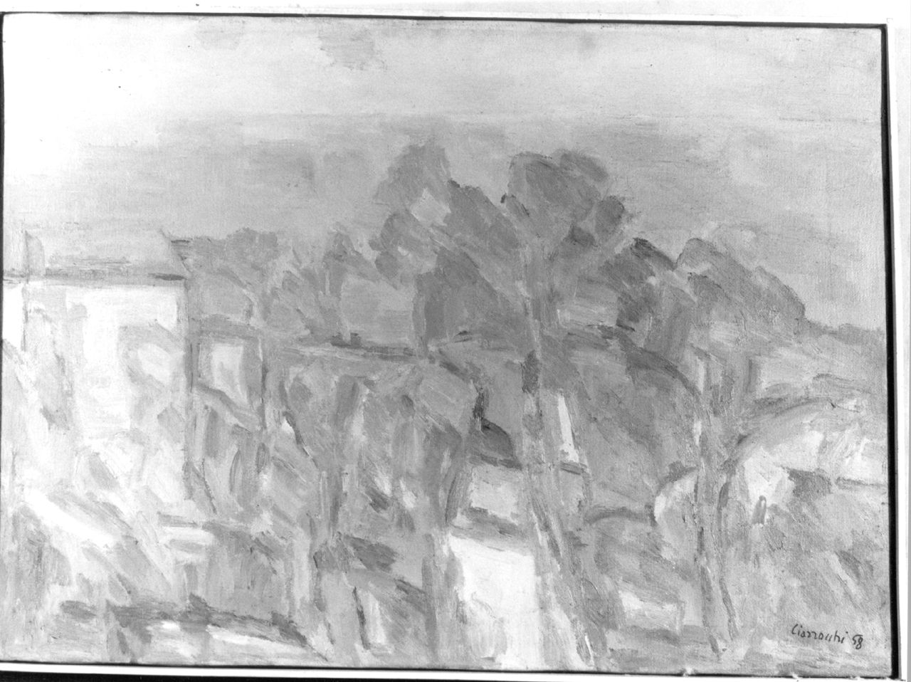 paesaggio (dipinto) di Ciarronchi Arnoldo (sec. XX)