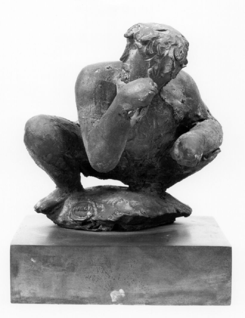 figura maschile inginocchiata (scultura) di Manzoni Giacomo detto Manzù (sec. XX)