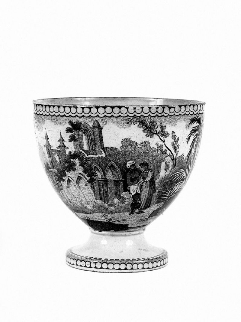 paesaggio (coppa, elemento d'insieme) - manifattura inglese (seconda metà sec. XIX)