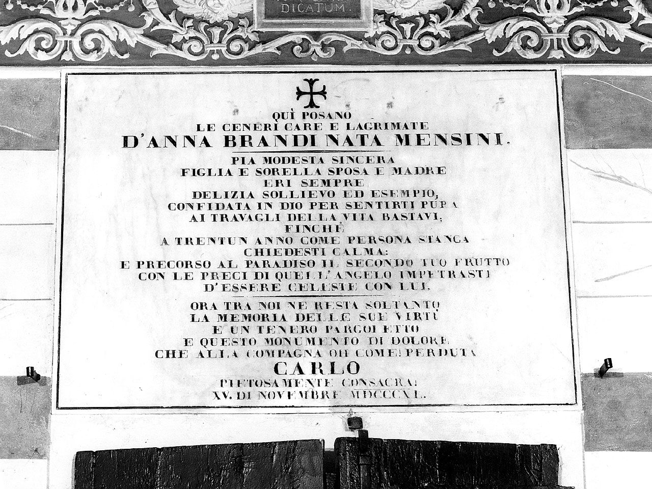 lapide tombale - produzione toscana (sec. XIX)