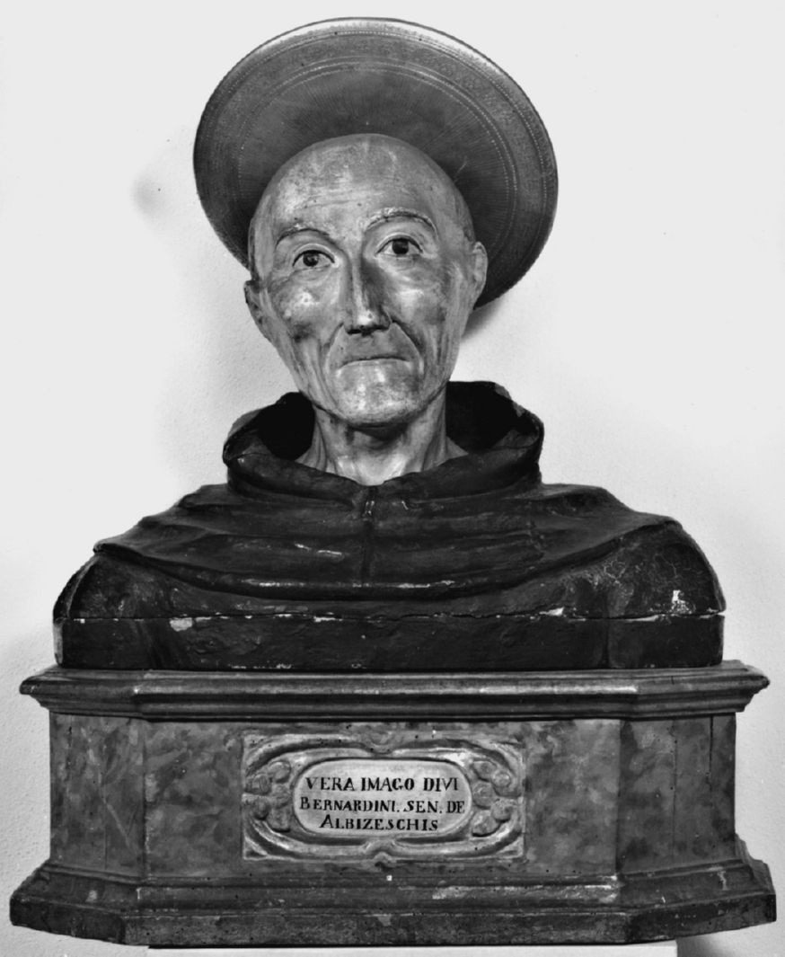 San Bernardino da Siena (busto) di Lorenzo di Pietro detto Vecchietta (terzo quarto sec. XV)