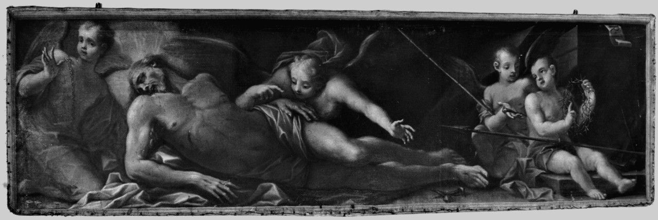 Cristo in pietà e angeli (dipinto) di Franci Francesco (ultimo quarto sec. XVII)