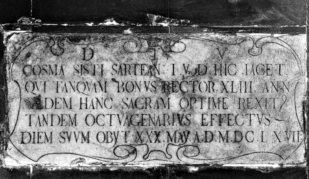 lastra tombale - bottega senese (sec. XVII)