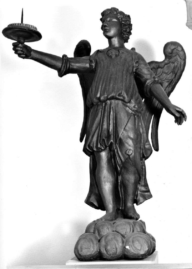 angelo (candelabro - a statua, serie) - ambito senese (secc. XVIII/ XIX)