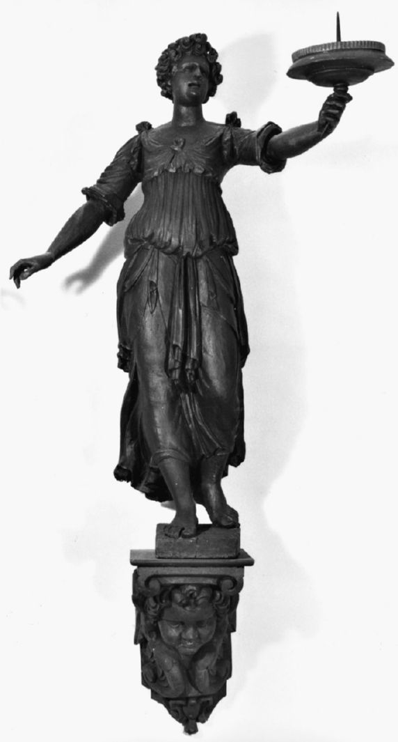 angelo (candelabro - a statua, serie) - ambito senese (sec. XVII)