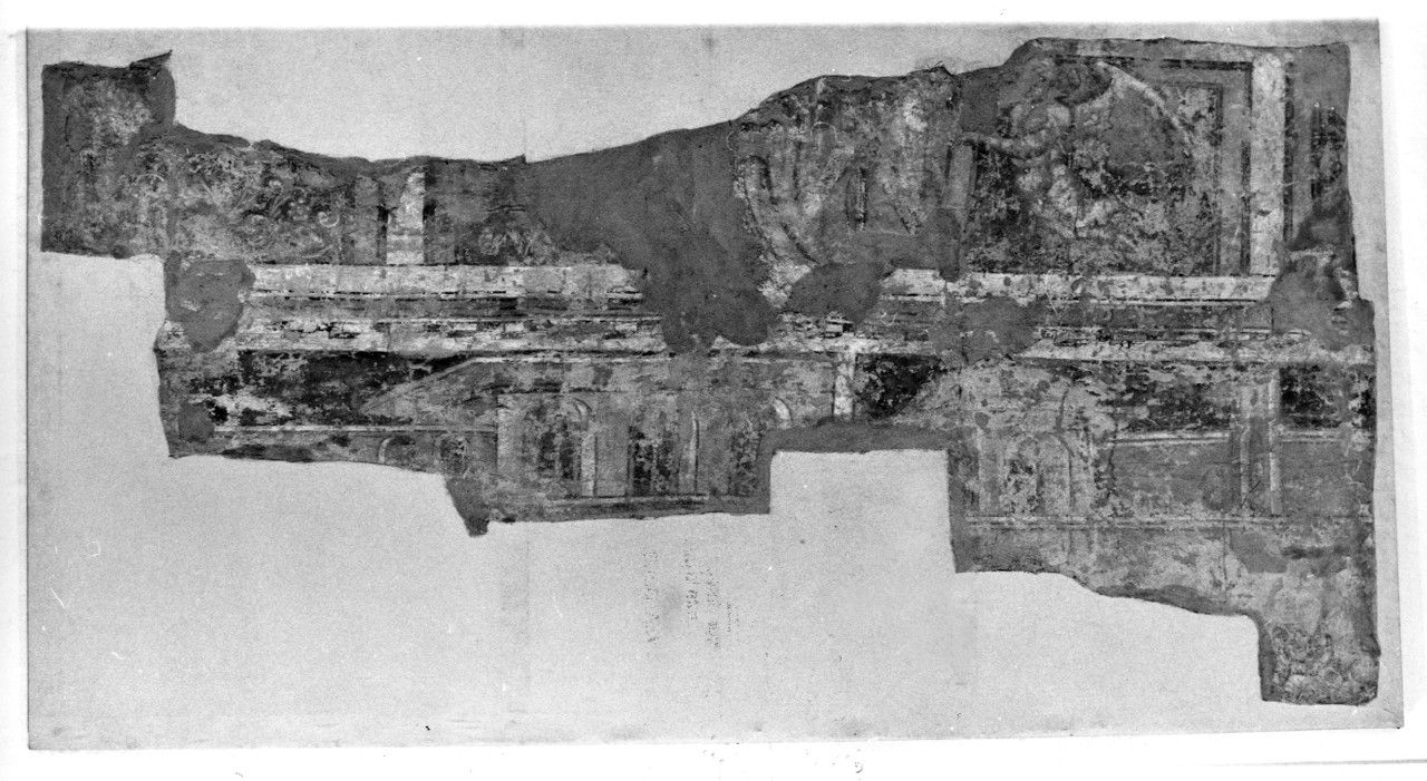 paesaggio con architetture (dipinto, frammento) di Cristoforo di Bindaccio detto Malarba, Meo di Pietro (sec. XIV)