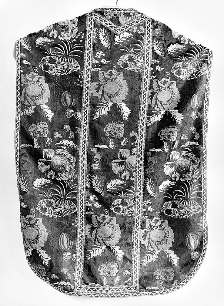 motivi decorativi floreali (pianeta, elemento d'insieme) - manifattura italiana (seconda metà sec. XIX)