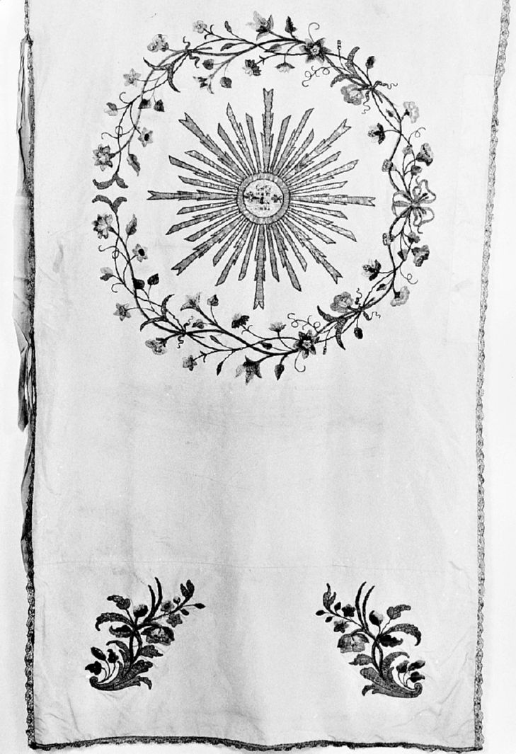 monogramma cristologico (velo omerale, elemento d'insieme) - manifattura toscana (sec. XIX)