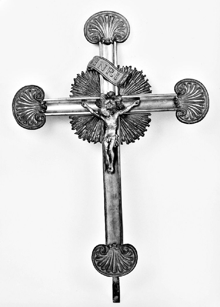 Cristo crocifisso (croce d'altare, elemento d'insieme) - produzione toscana (prima metà sec. XIX)
