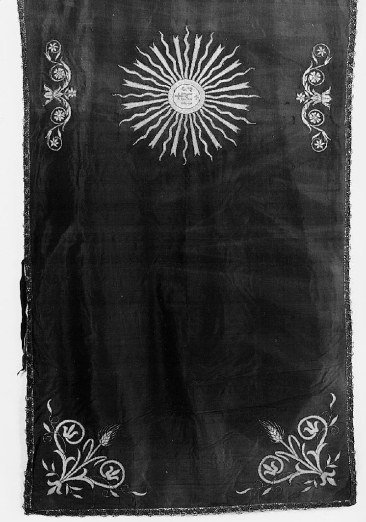 monogramma cristologico (velo omerale, elemento d'insieme) - manifattura italiana (sec. XIX)