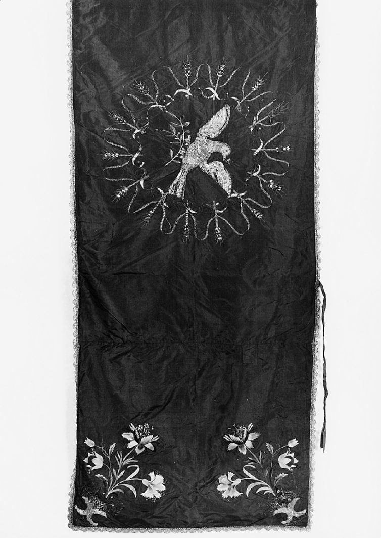 colomba dello Spirito Santo (velo omerale, elemento d'insieme) - manifattura italiana (sec. XIX)