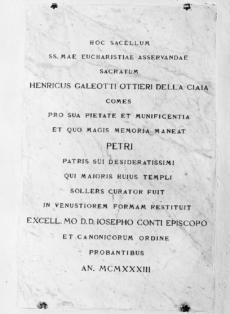 lapide commemorativa - produzione toscana (seconda metà sec. XIX)