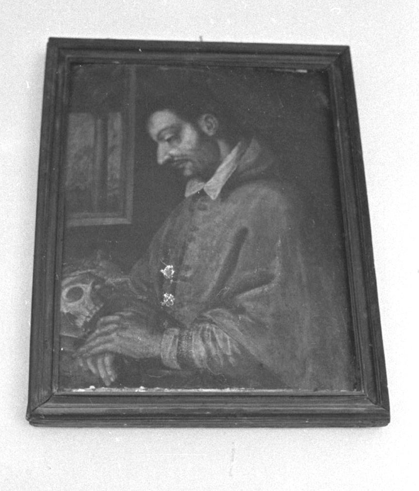 San Carlo Borromeo in meditazione (dipinto) - ambito senese (seconda metà sec. XVII)