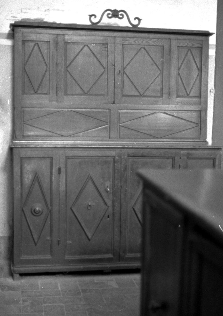 credenza con alzata - bottega toscana, bottega toscana (sec. XVI, sec. XIX)