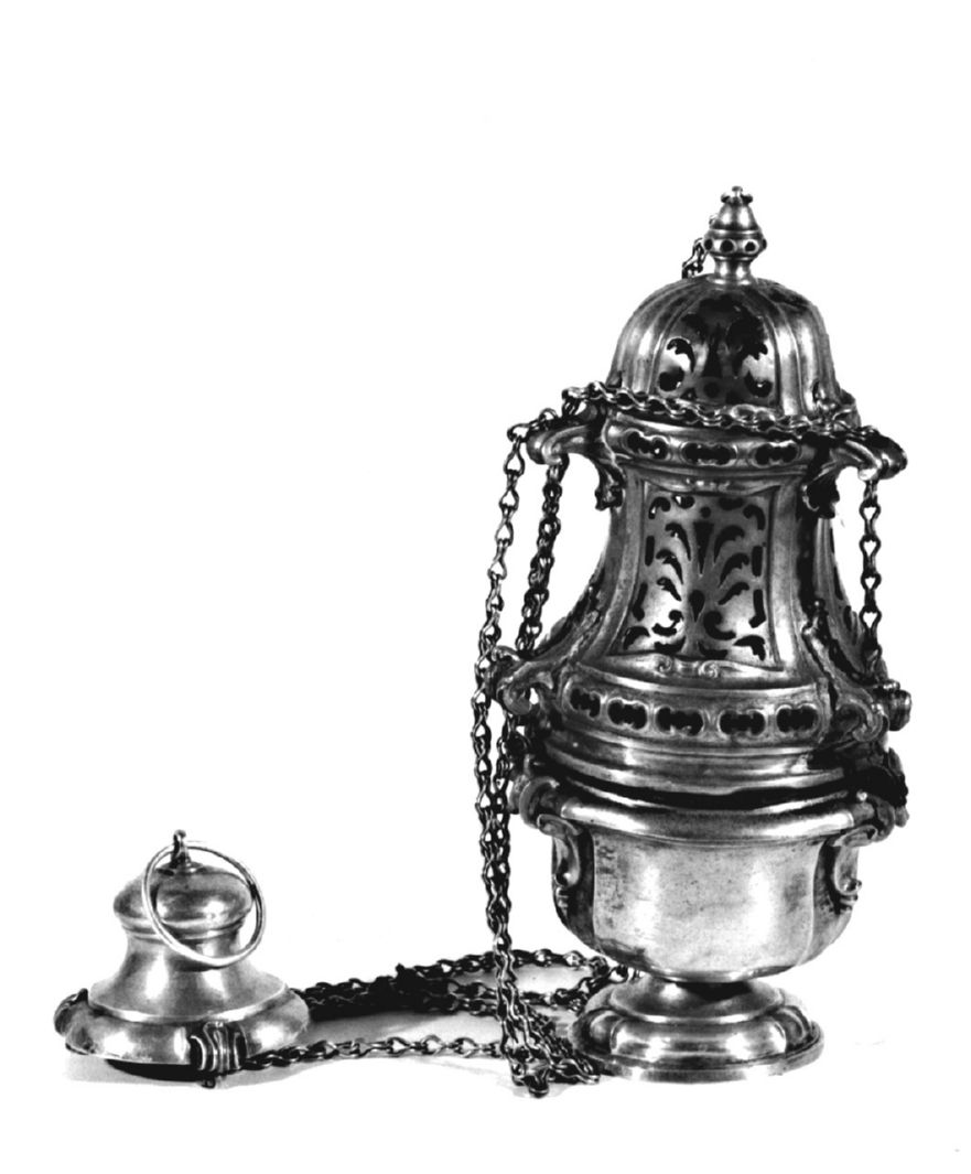 motivi decorativi vegetali stilizzati (turibolo) - bottega senese (sec. XVIII)