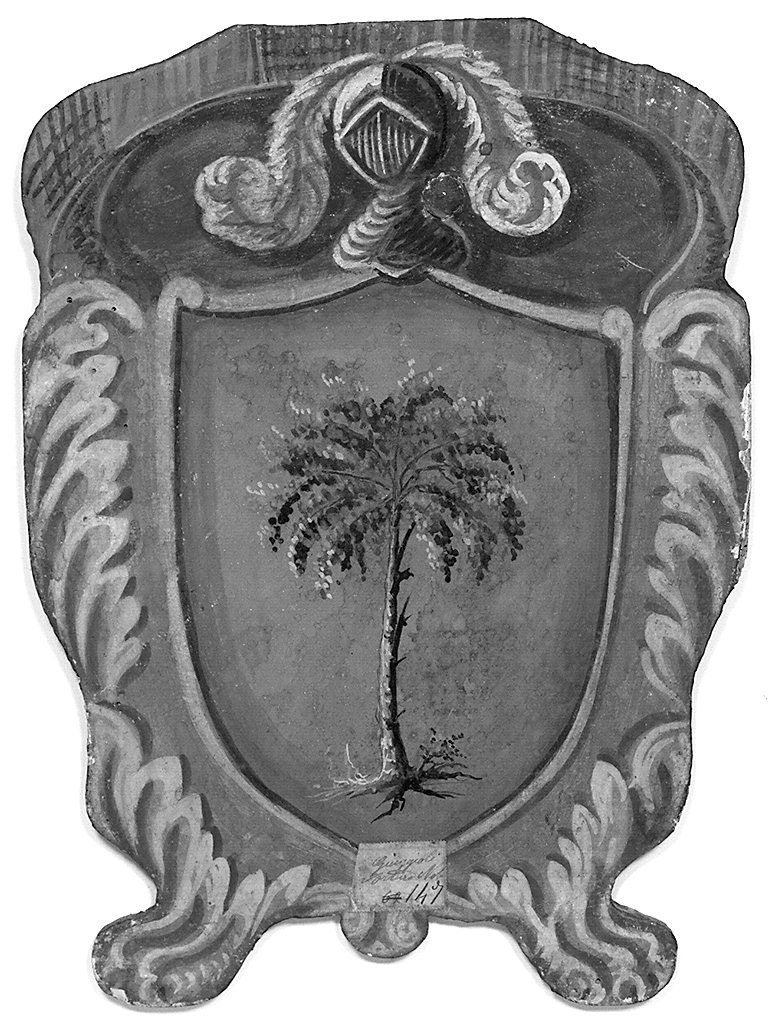 stemma gentilizio della famiglia Giuggioli (dipinto, elemento d'insieme) - ambito senese (ultimo quarto sec. XIX)
