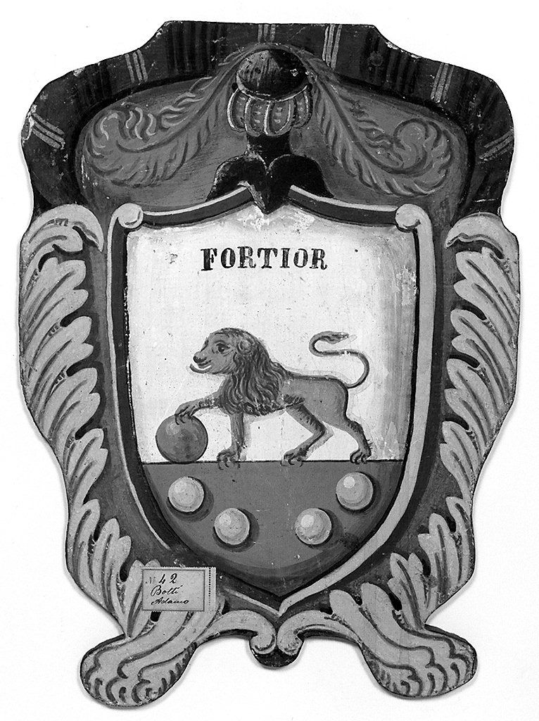 stemma gentilizio della famiglia Botti (dipinto, elemento d'insieme) - ambito senese (sec. XIX)