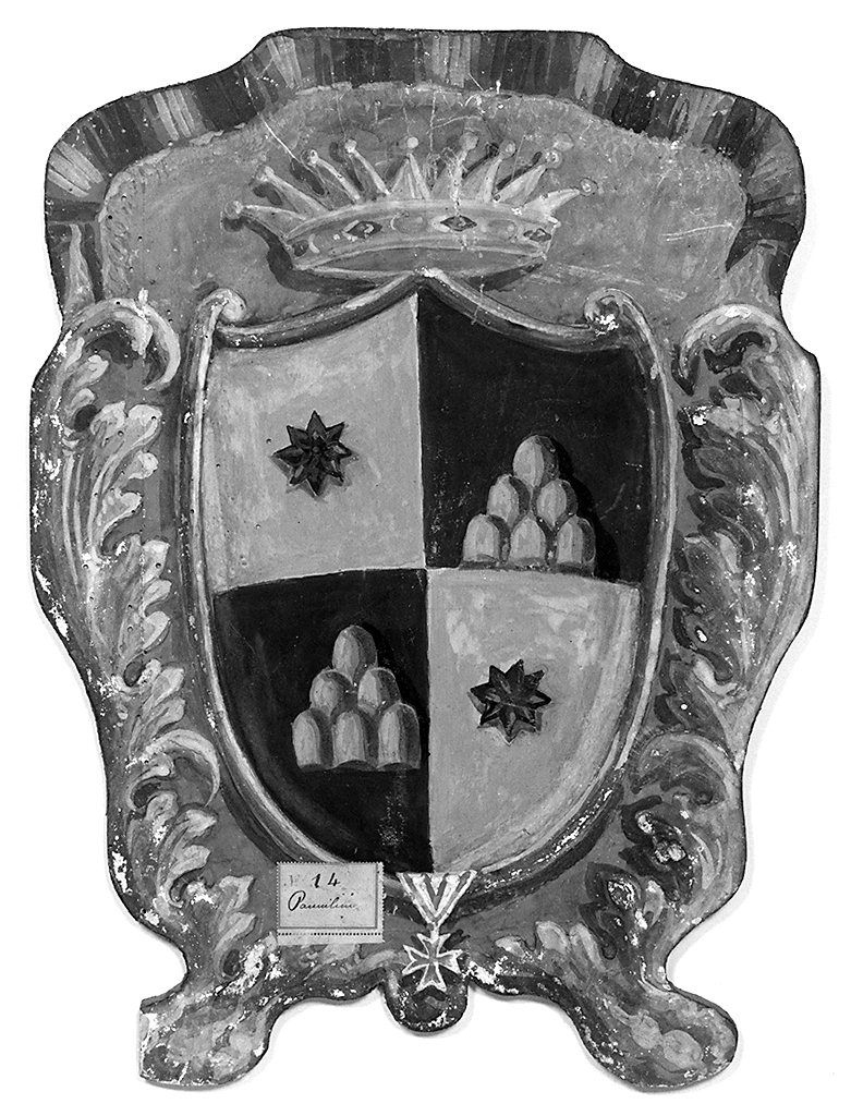 stemma gentilizio della famiglia Pannilini (dipinto, elemento d'insieme) - ambito senese (sec. XIX)