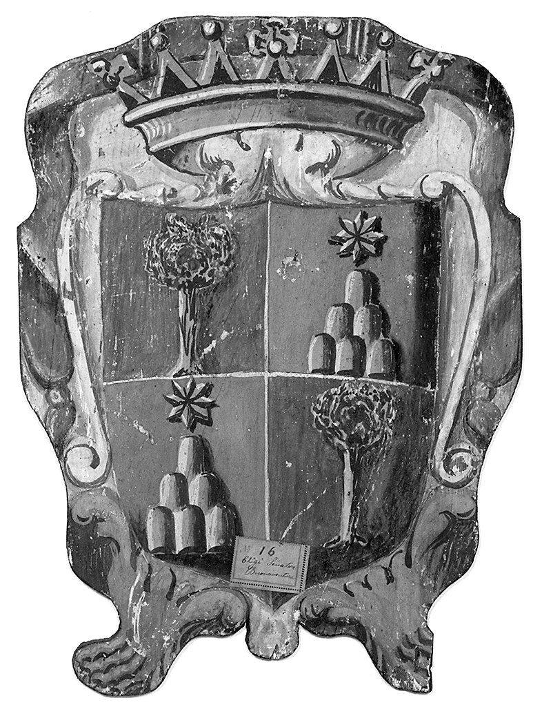 stemmi gentilizi delle famiglie Chigi e Chigi della Rovere (dipinto, elemento d'insieme) - ambito senese (ultimo quarto sec. XIX)