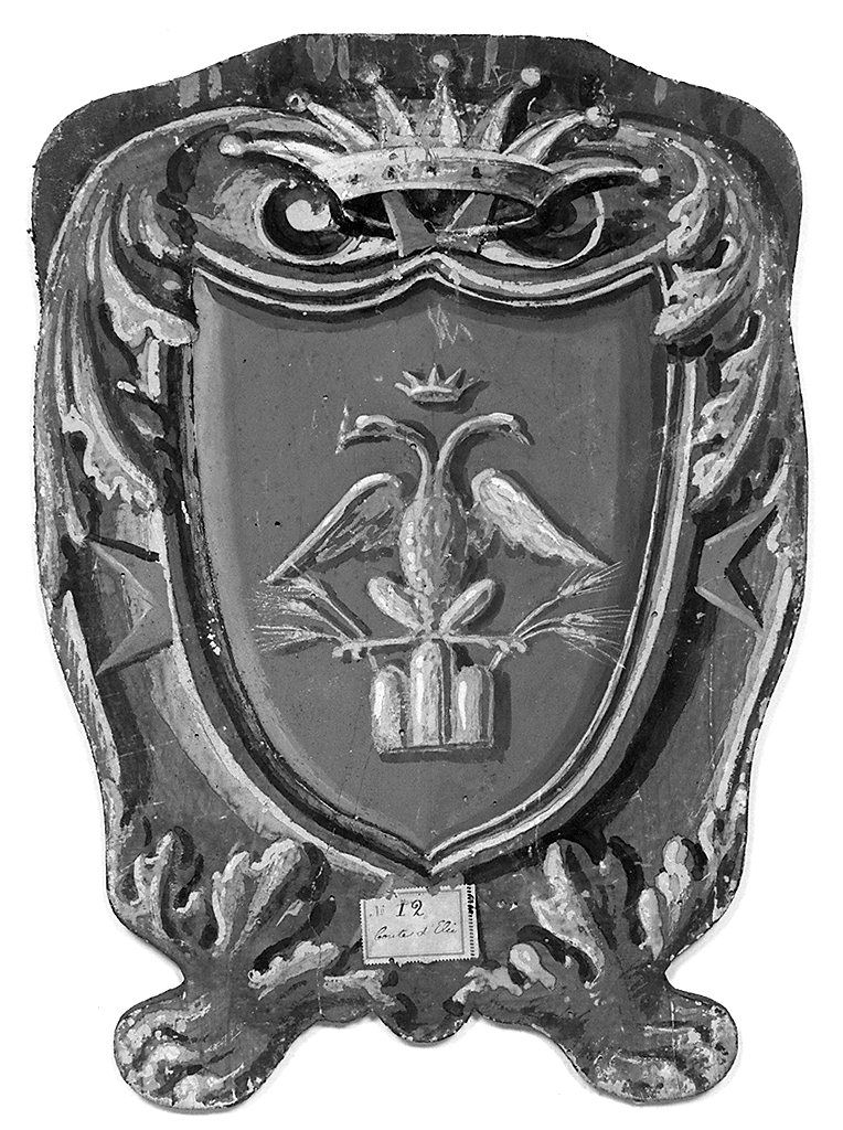 stemma gentilizio della famiglia d'Elci (dipinto, elemento d'insieme) - ambito senese (sec. XIX)