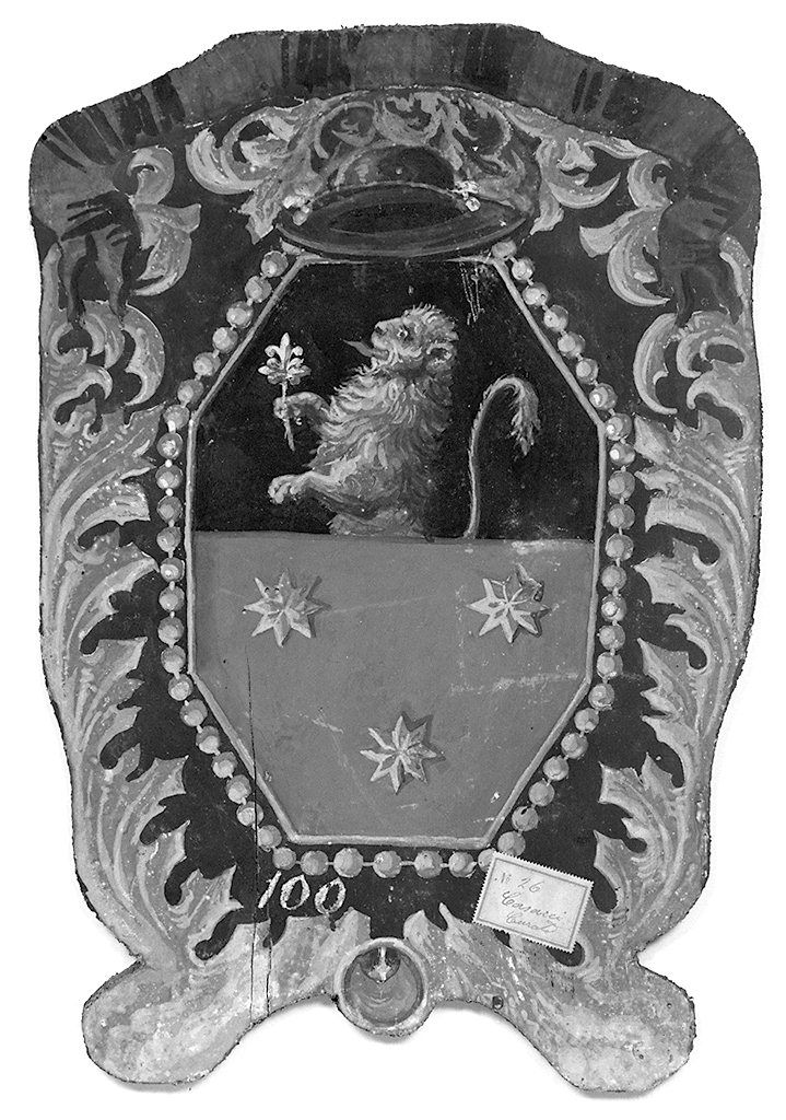 stemma gentilizio della famiglia Casacci (dipinto, elemento d'insieme) - ambito senese (sec. XIX)