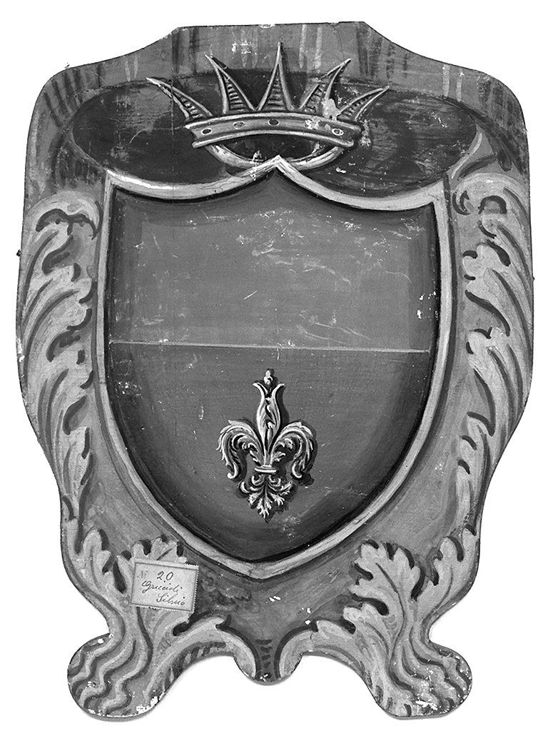 stemma gentilizio della famiglia Griccioli (dipinto, elemento d'insieme) - ambito senese (sec. XX)