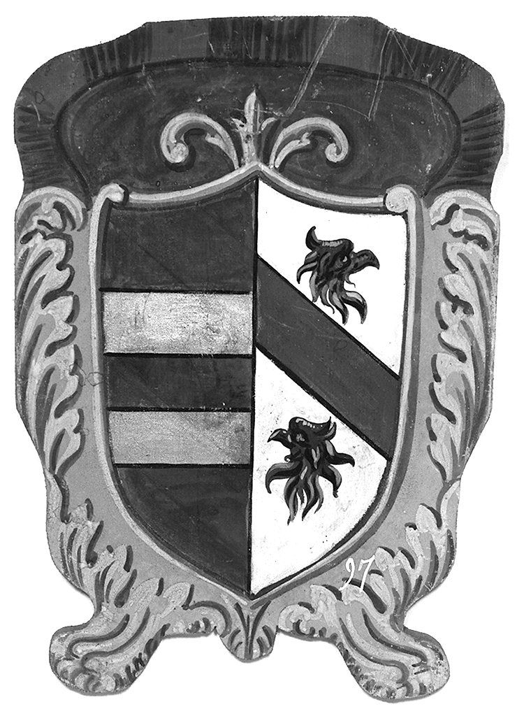 stemma gentilizio (dipinto, elemento d'insieme) - ambito senese (ultimo quarto sec. XIX)
