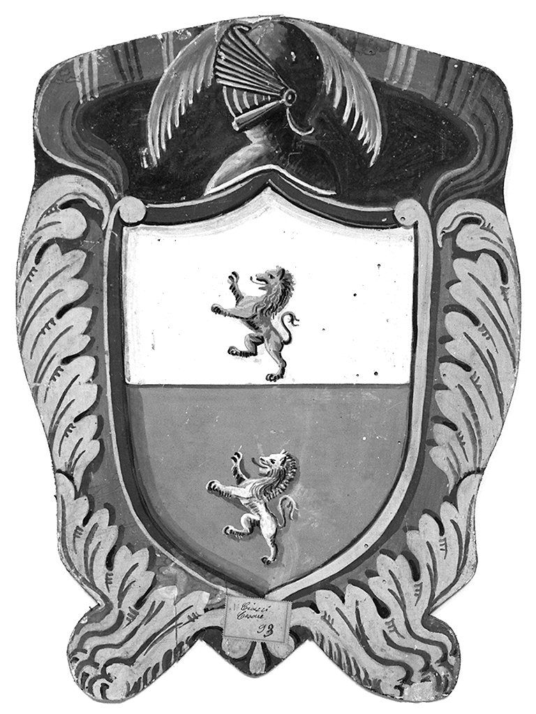stemma gentilizio della famiglia Ciacci (dipinto, elemento d'insieme) - ambito senese (ultimo quarto sec. XIX)