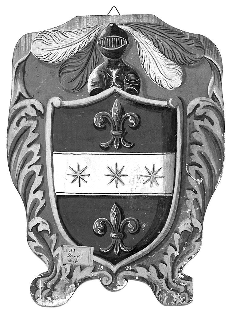 stemma gentilizio della famiglia Bandi (dipinto, elemento d'insieme) - ambito senese (sec. XIX)