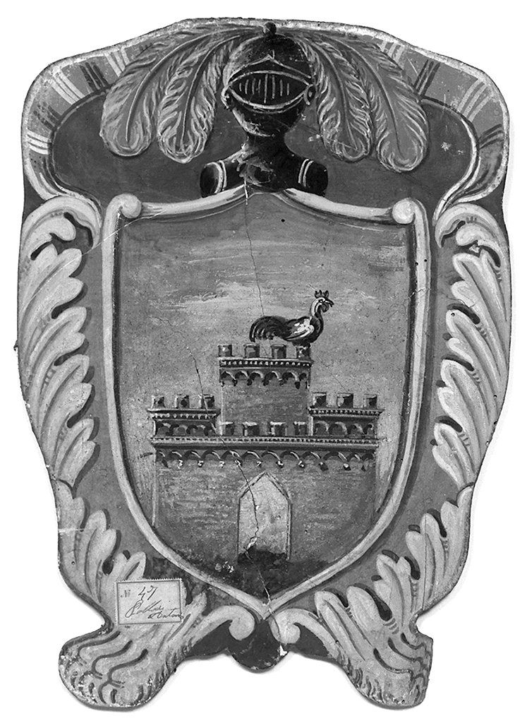 stemma gentilizio della famiglia Pollari (dipinto, elemento d'insieme) - ambito senese (ultimo quarto sec. XIX)