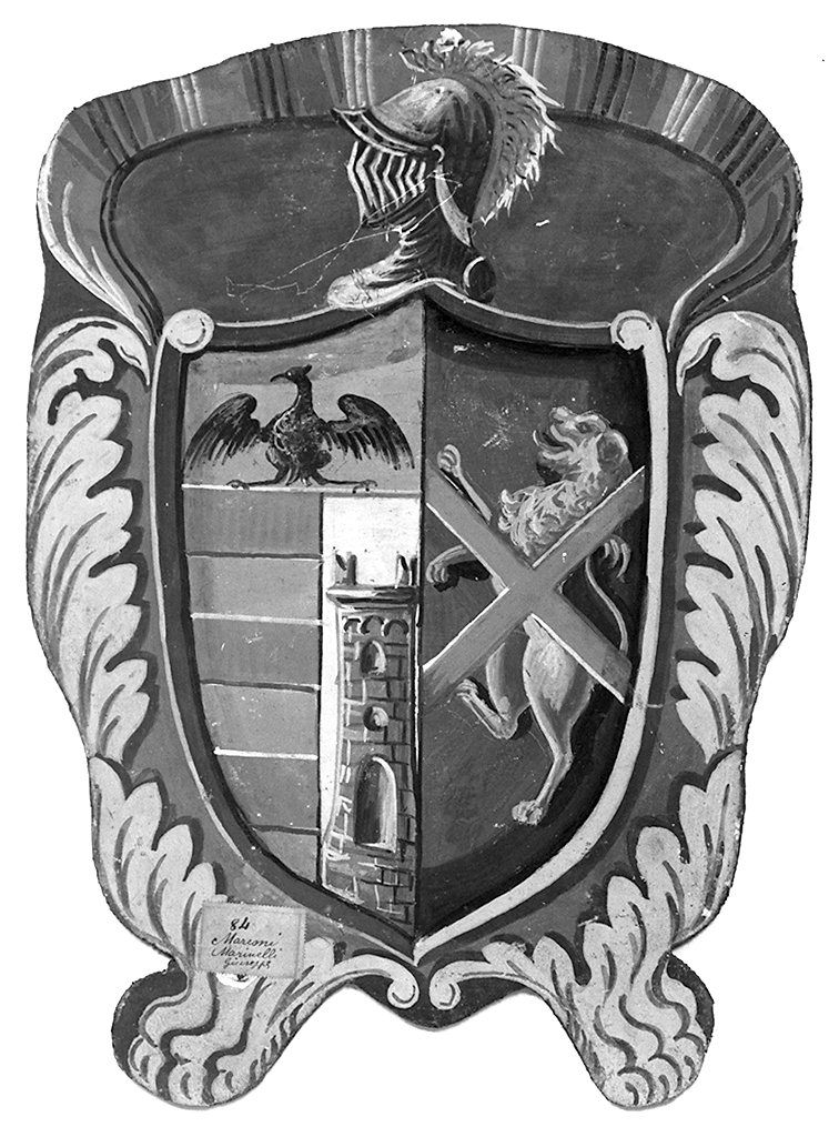 stemma gentilizio della famiglia Marconi Marinelli (dipinto, elemento d'insieme) - ambito senese (sec. XIX)