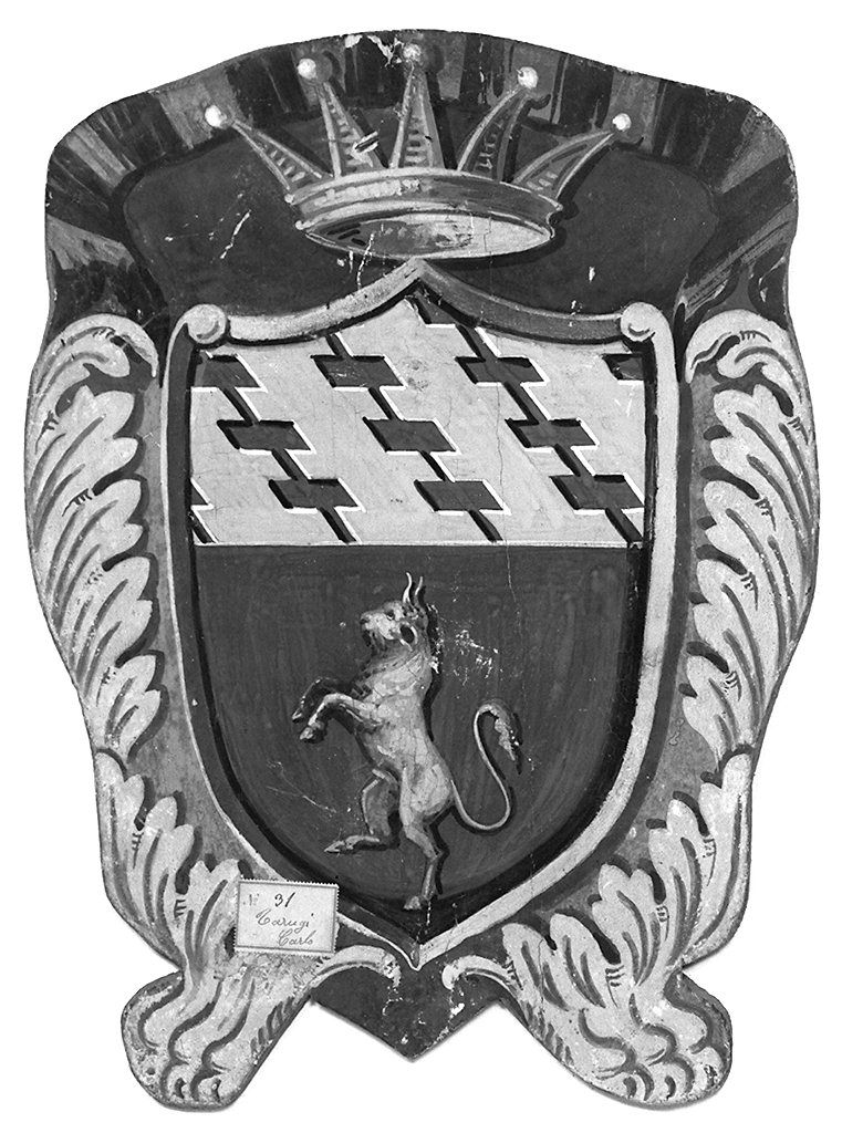 stemma gentilizio della famiglia Tarugi (dipinto, elemento d'insieme) - ambito senese (ultimo quarto sec. XIX)