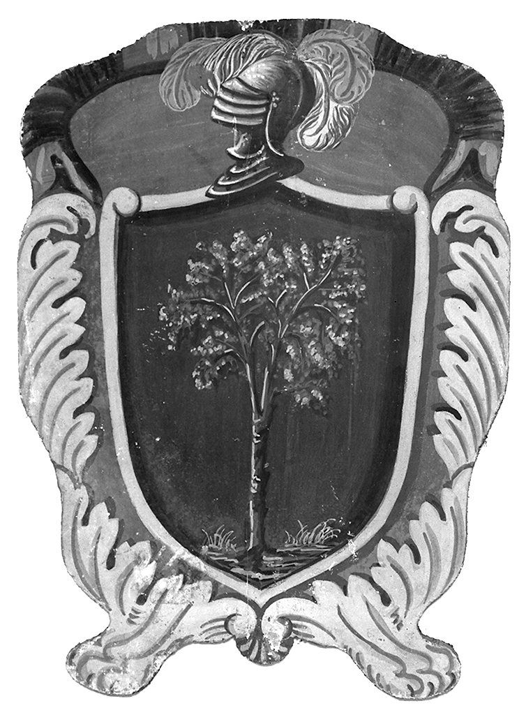 stemma gentilizio della famiglia Pometti (dipinto, elemento d'insieme) - ambito senese (ultimo quarto sec. XIX)