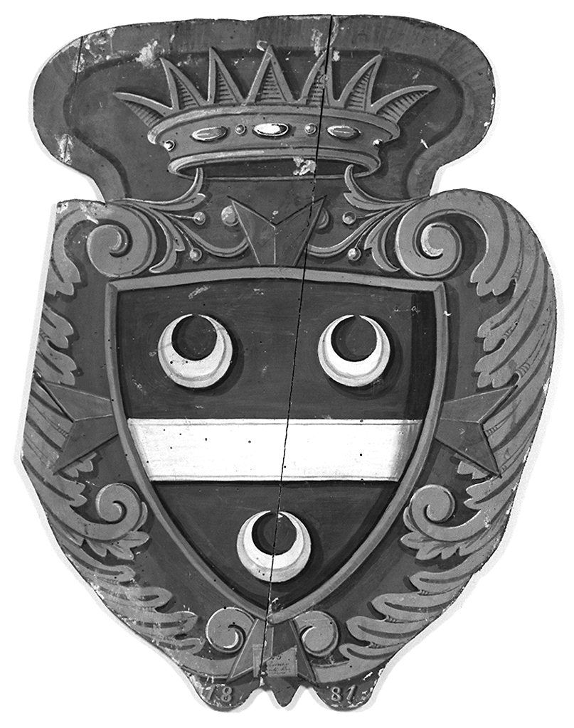 stemma gentilizio della famiglia Tolomei (dipinto, elemento d'insieme) - ambito senese (sec. XIX)