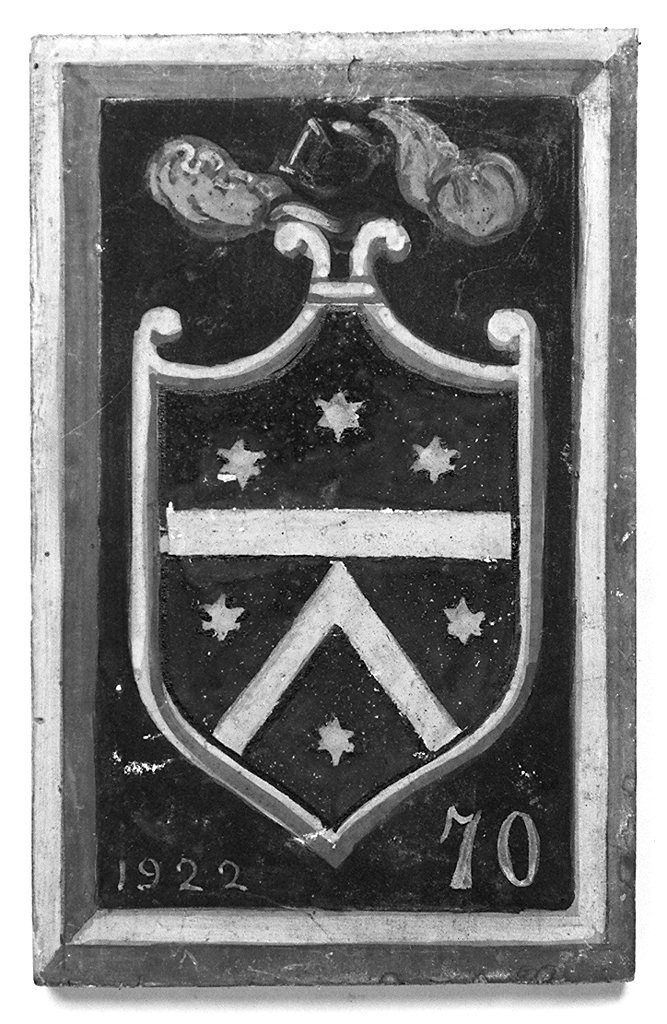 stemma gentilizio della famiglia Ricci (dipinto, elemento d'insieme) - ambito senese (sec. XX)