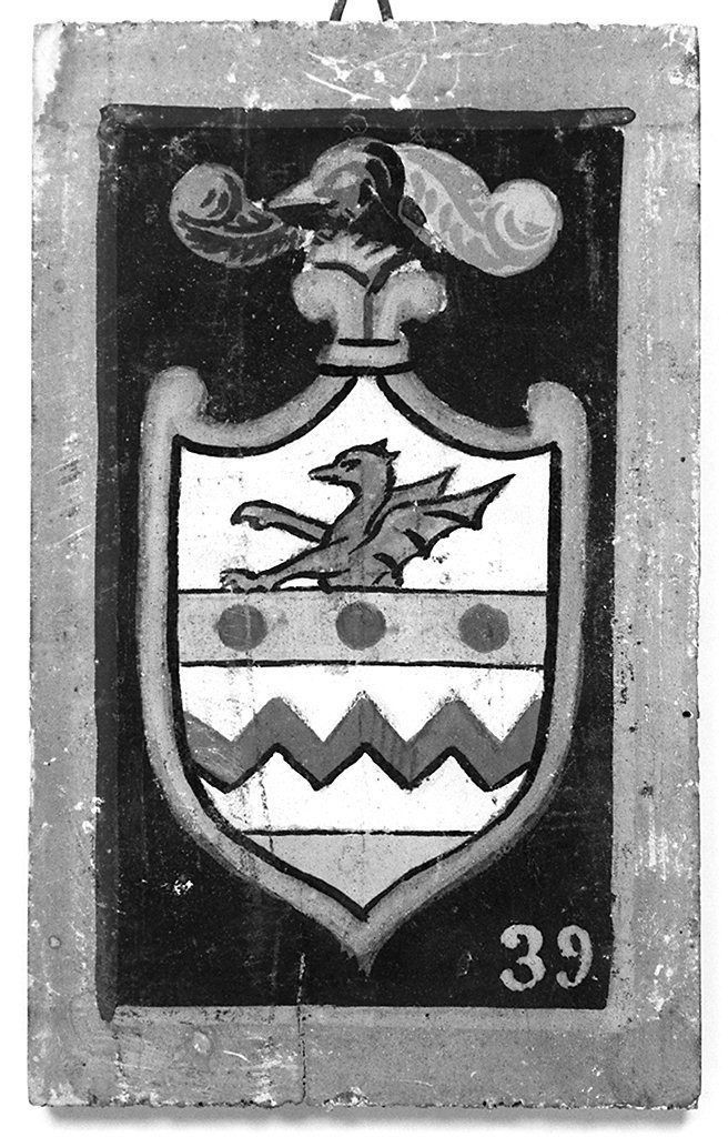 stemma gentilizio della famiglia Ruschi (dipinto, elemento d'insieme) - ambito senese (primo quarto sec. XX)