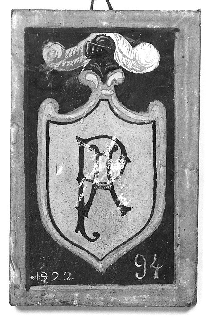 stemma gentilizio della famiglia Pacenti (dipinto, elemento d'insieme) - ambito senese (sec. XX)