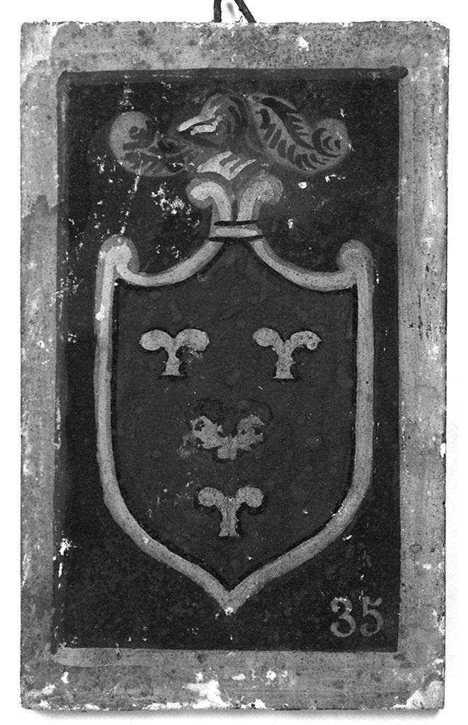 stemma gentilizio della famiglia Rocchigiani (dipinto, elemento d'insieme) - ambito senese (sec. XX)