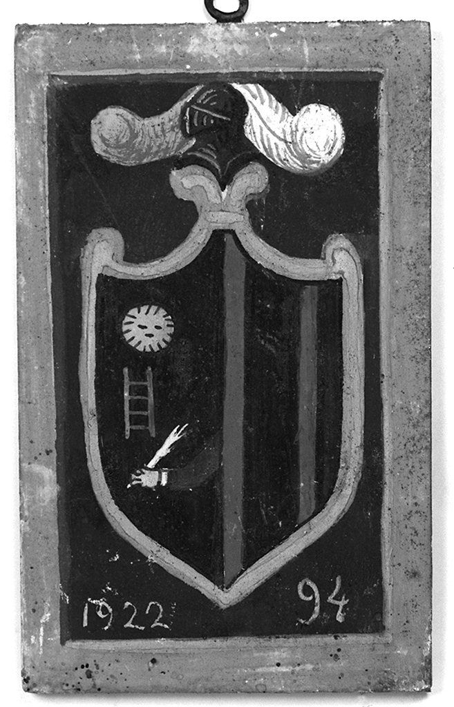 stemma gentilizio della famiglia Bianciardi (dipinto, elemento d'insieme) - ambito senese (sec. XX)