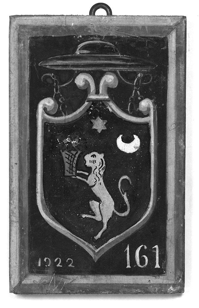 stemma gentilizio della famiglia Ginanneschi (dipinto, elemento d'insieme) - ambito senese (sec. XX)