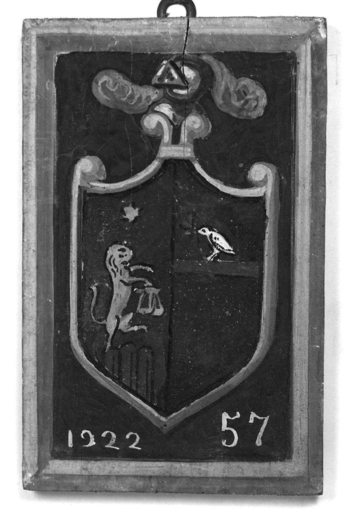 stemma gentilizio della famiglia Paci (dipinto, elemento d'insieme) - ambito senese (sec. XX)