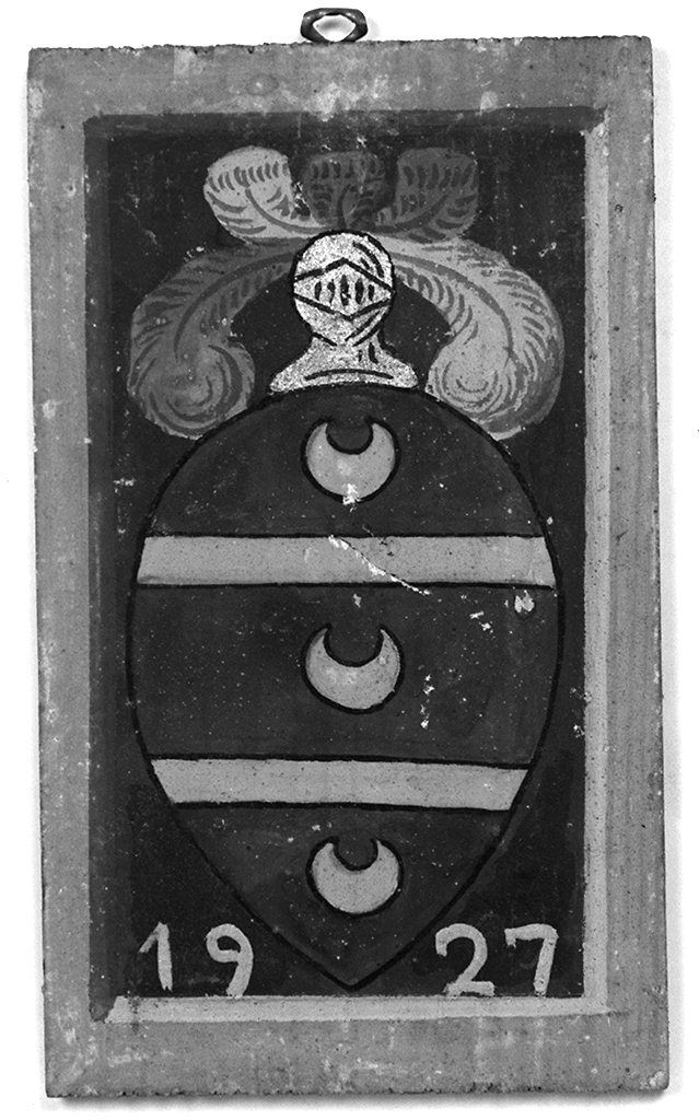 stemma gentilizio della famiglia Meroni (dipinto, elemento d'insieme) - ambito senese (sec. XX)