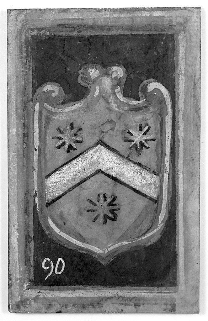 stemma gentilizio della famiglia Losi (dipinto, elemento d'insieme) - ambito senese (sec. XX)