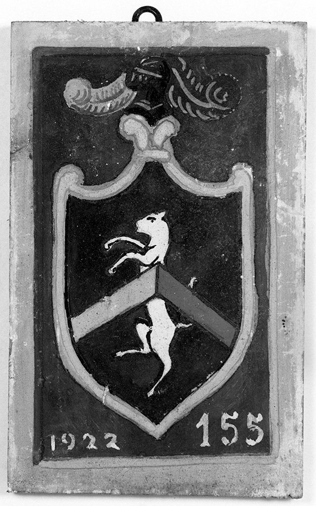 stemma gentilizio della famiglia Roggini (dipinto, elemento d'insieme) - ambito senese (sec. XX)