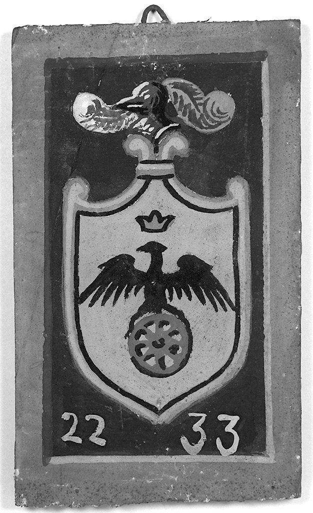 stemma gentilizio della famiglia Sensi (dipinto, elemento d'insieme) - ambito senese (sec. XX)