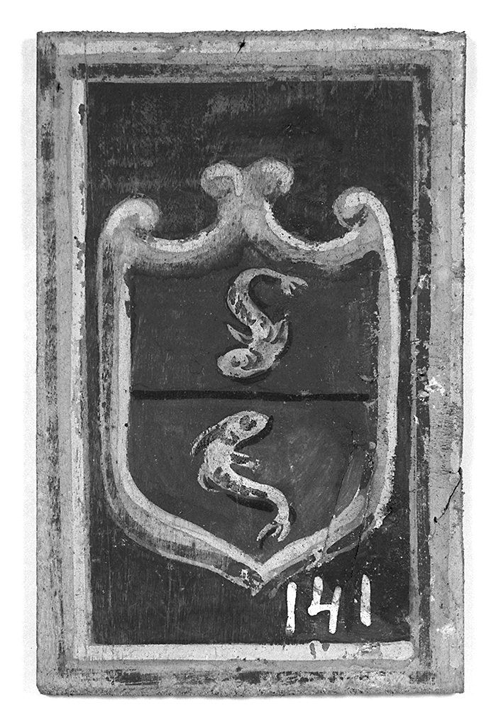 stemma gentilizio della famiglia Giachetti (dipinto, elemento d'insieme) - ambito senese (sec. XX)