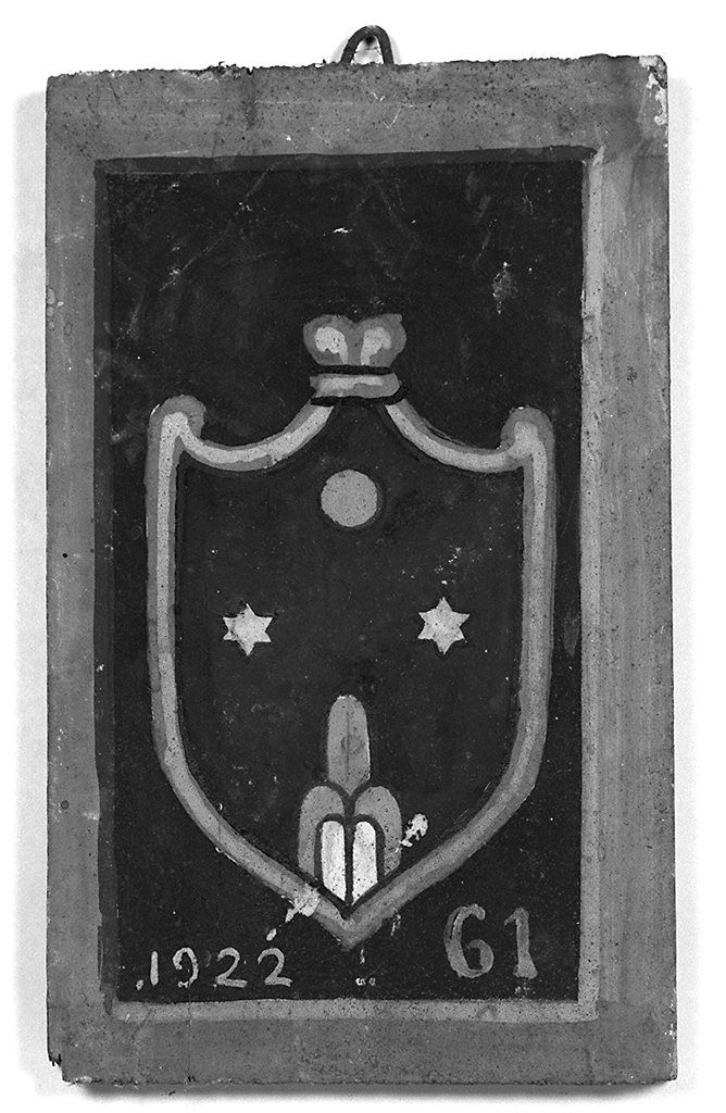 stemma gentilizio della famiglia Fondelli (dipinto, elemento d'insieme) - ambito senese (sec. XX)