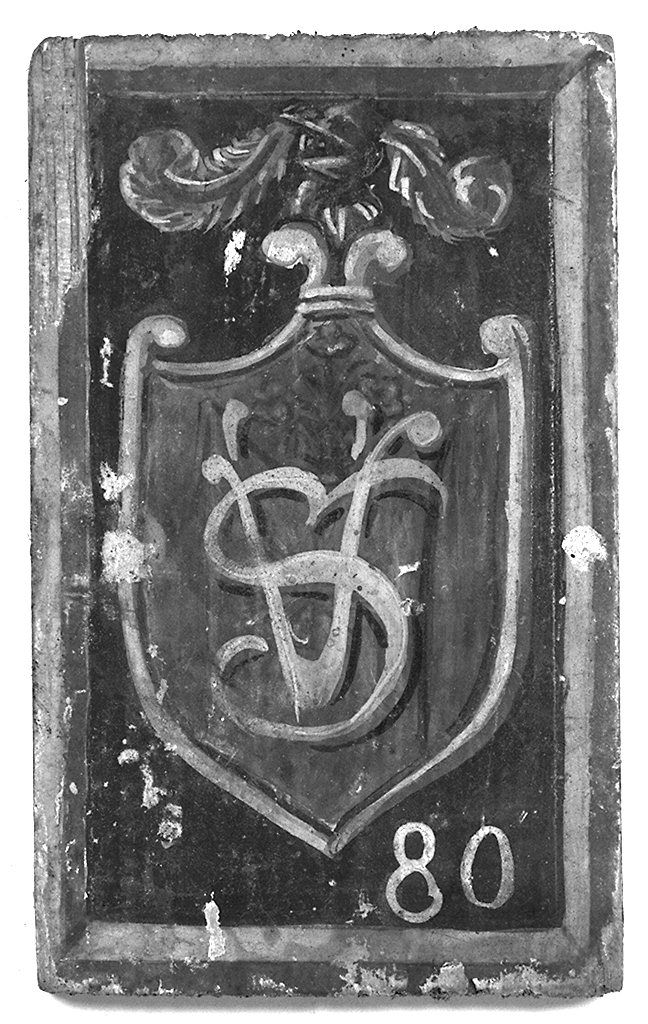 stemma gentilizio della famiglia Vizia (dipinto, elemento d'insieme) - ambito senese (sec. XX)