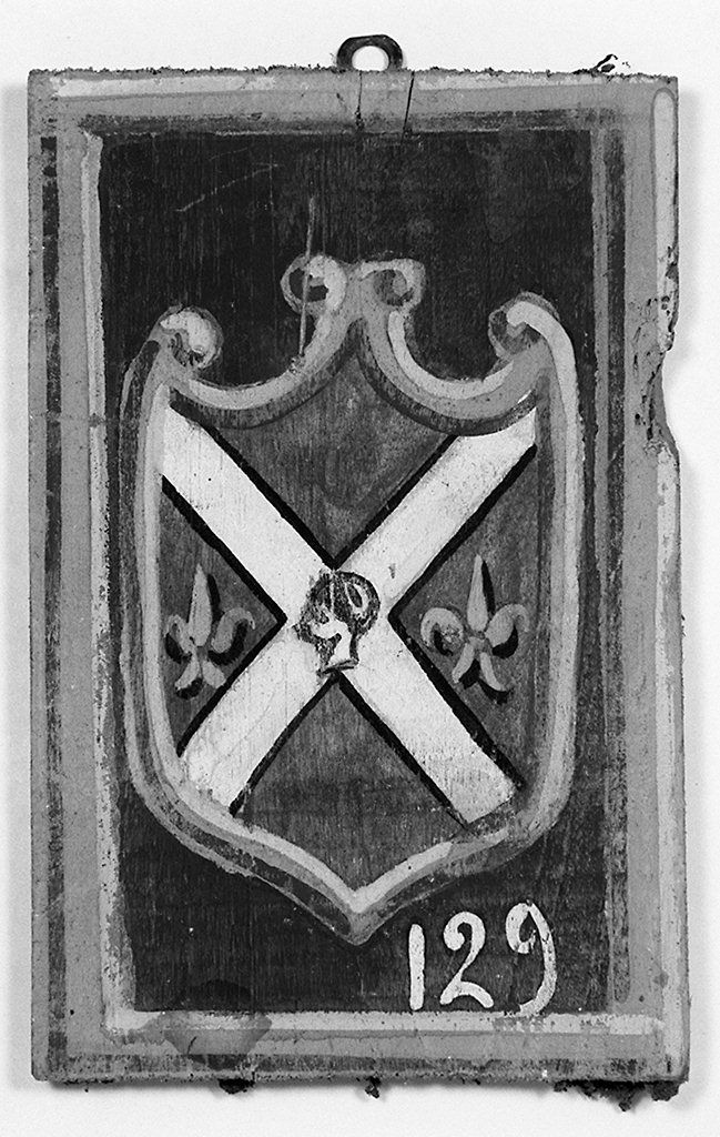 stemma gentilizio della famiglia Mecacci (dipinto, elemento d'insieme) - ambito senese (sec. XX)