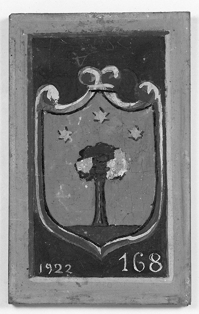 stemma gentilizio della famiglia Olmastroni (dipinto, elemento d'insieme) - ambito senese (sec. XX)